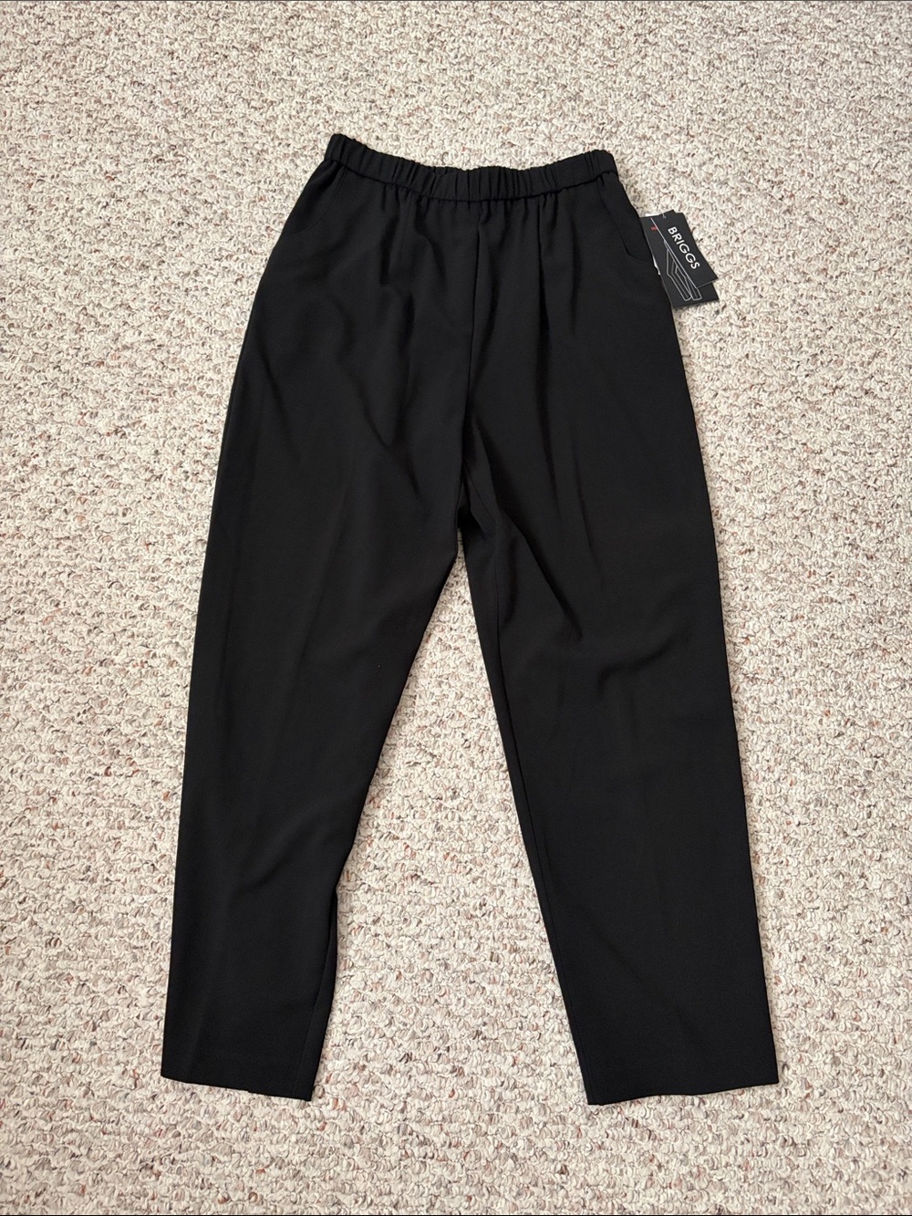 Briggs New York Black Men’s Elastic-Waist Dress Pants